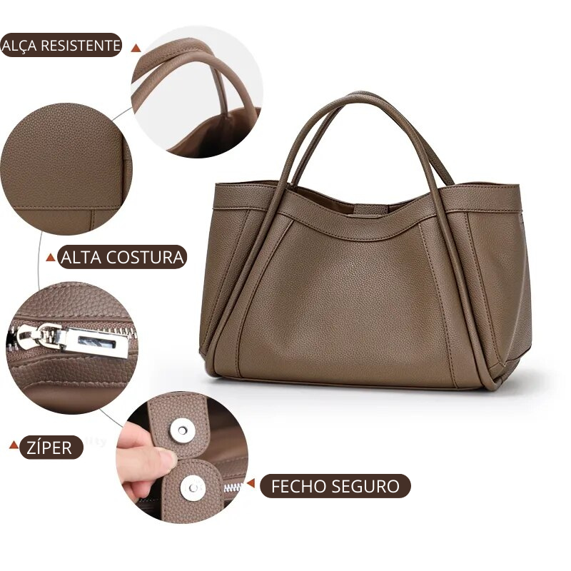 Bolsa Média Stella Couro Legítimo