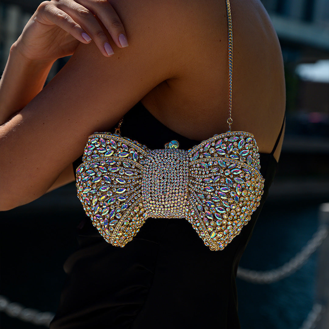 Bolsa Laço Clutch Strass Bianca