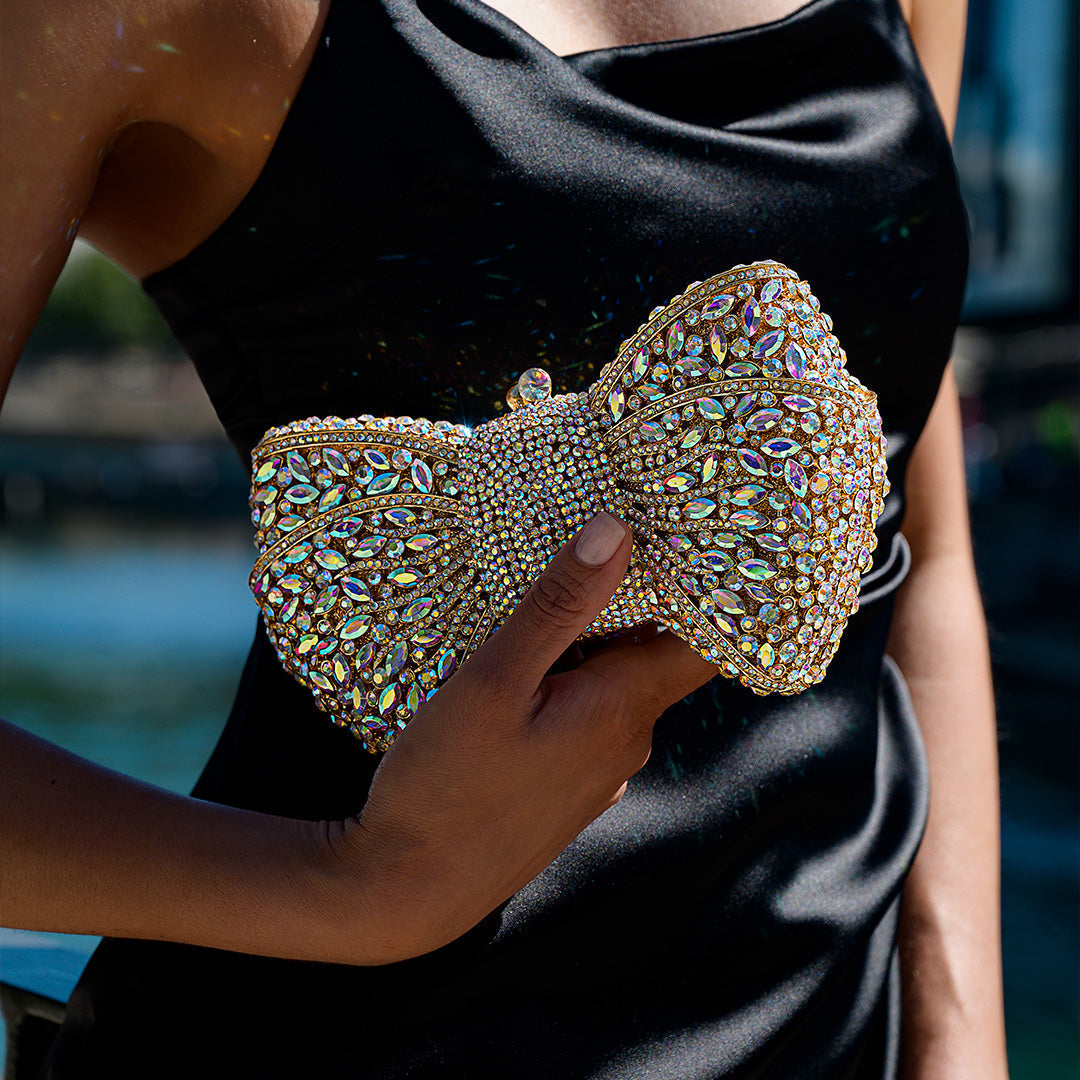 Bolsa Laço Clutch Strass Bianca