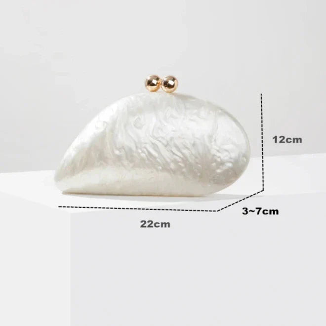 Bolsa Clutch Acrílico Concha Perolada Livia