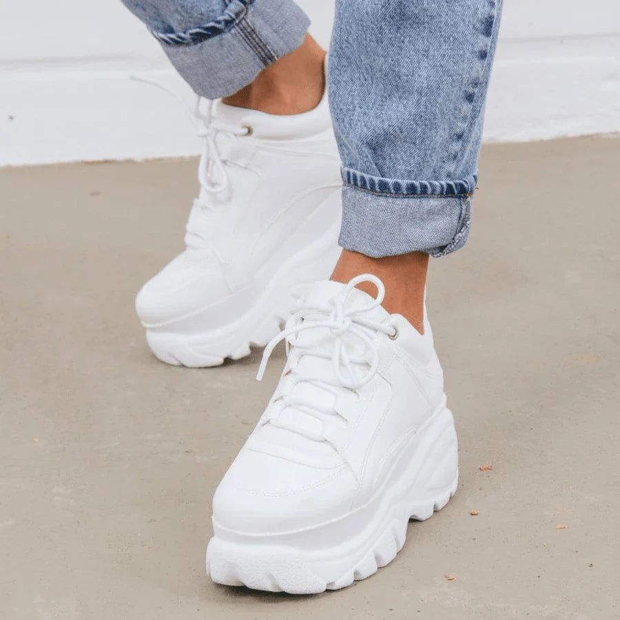 Tênis Feminino Branco Buffalo Plataforma Blogueira