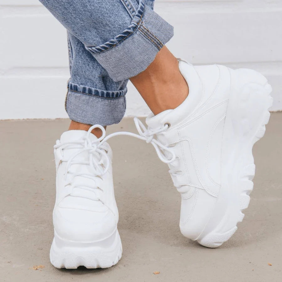 Tênis Feminino Branco Buffalo Plataforma Blogueira