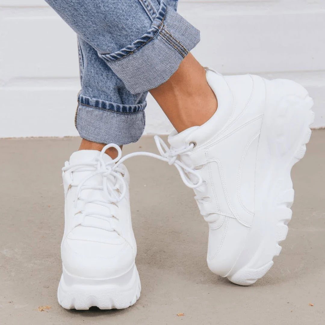 Tênis Feminino Branco Buffalo Plataforma Blogueira