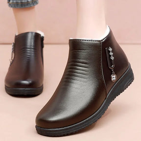 Bota Feminina Aveludada Cano Curto Inverno