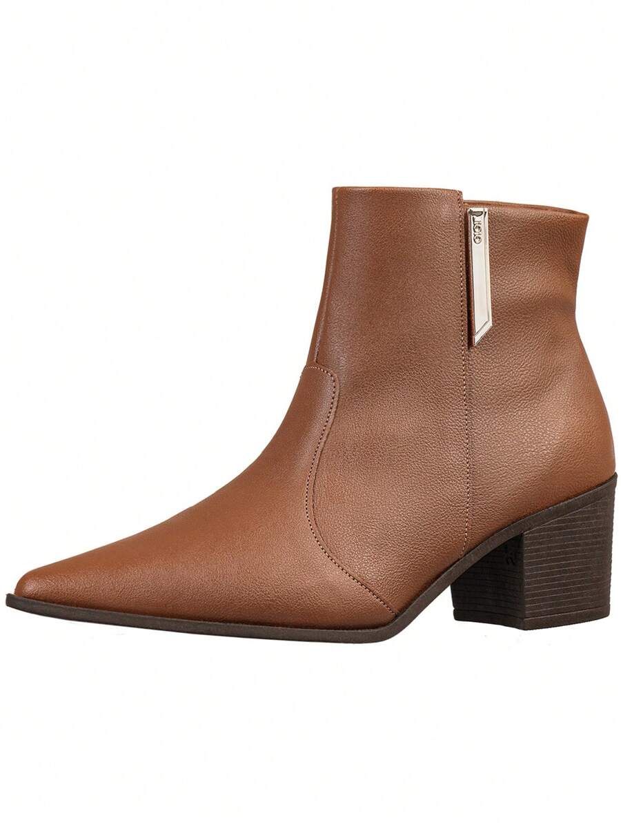 Bota Feminina Salto Médio Grosso Bico Fino