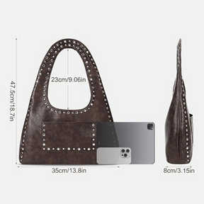 Bolsa de Ombro Vintage Boho Tachas