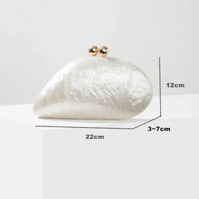 Bolsa Clutch Acrílico Concha Perolada Livia