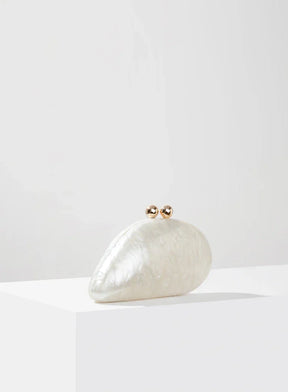 Bolsa Clutch Acrílico Concha Perolada Livia