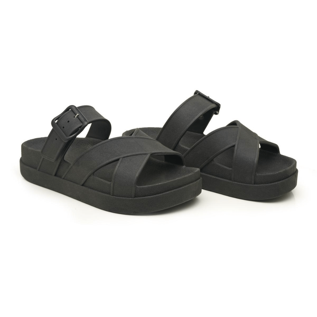 Sandália Papete Preto Fivela Alice Brizze