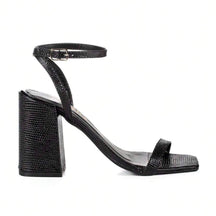 Sandália Feminina Jjojo Salto Grosso Preto