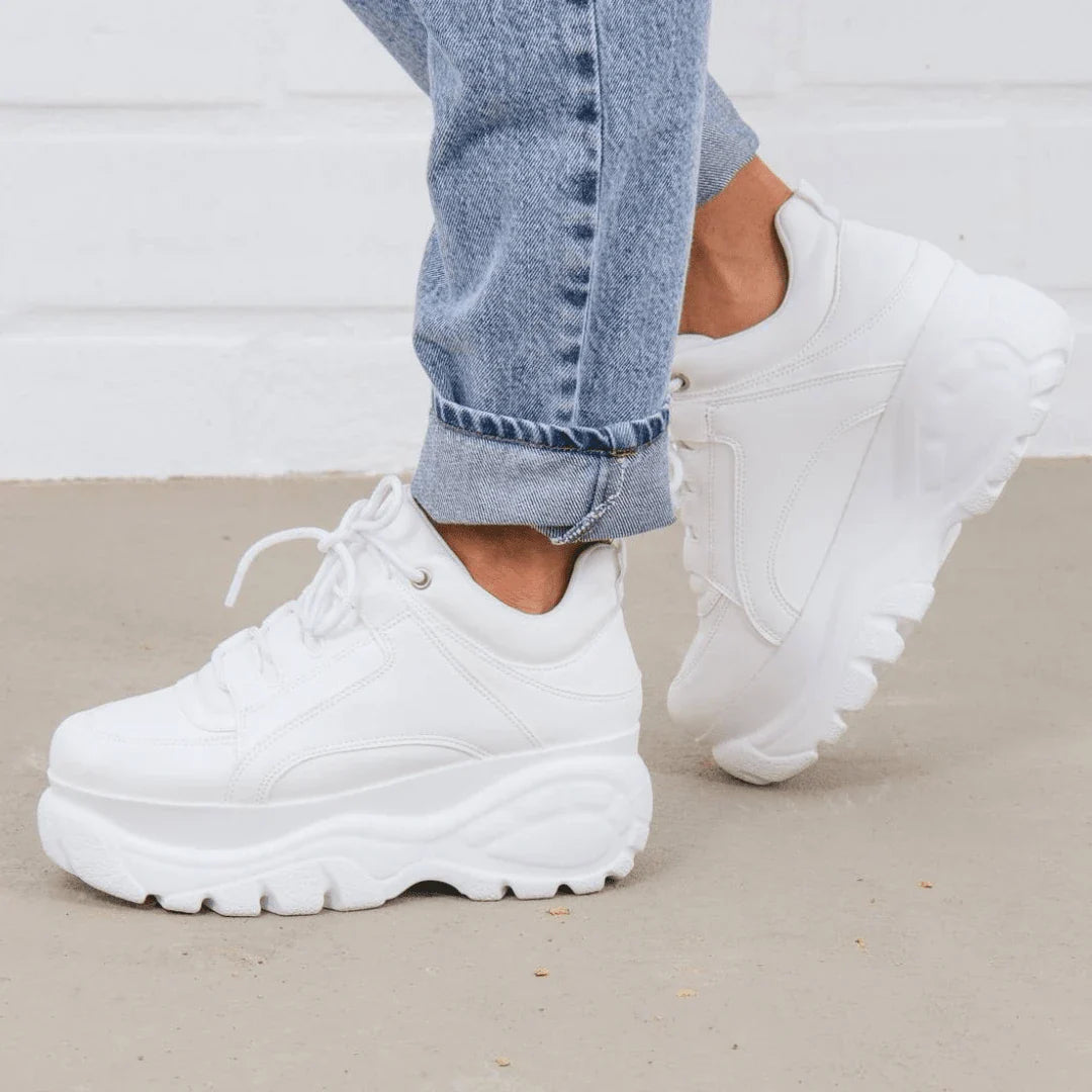 Tênis Feminino Branco Buffalo Plataforma Blogueira